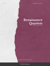 Renaissance Quartets of Progressive Difficulty, Volume 1 for Sax Quartet cover